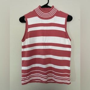 Vintage Sleeveless Mock-neck Sweater - White Stag - Size S